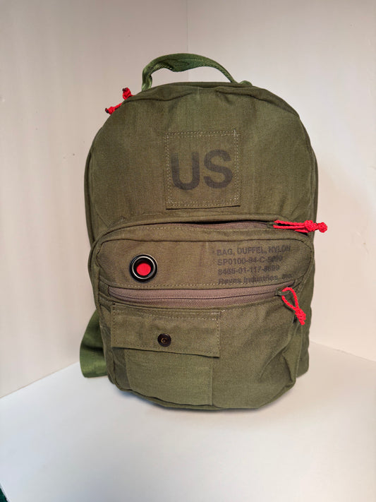 Authentic U.S. Military Surplus Upcycled Backpack – Olive Drab Field Pack – One of a Kind