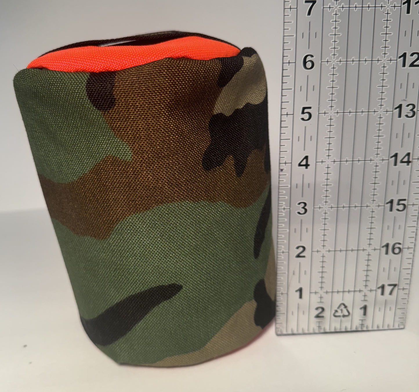 Saltydog supply co. 4.5X6.5 rear support bag in M81 WOODLAND CAMO with BLAZE END CAPS