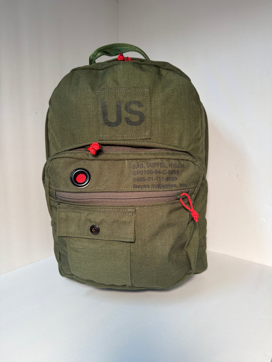 Authentic U.S. Military Surplus Upcycled Backpack – Olive Drab Field Pack – One of a Kind